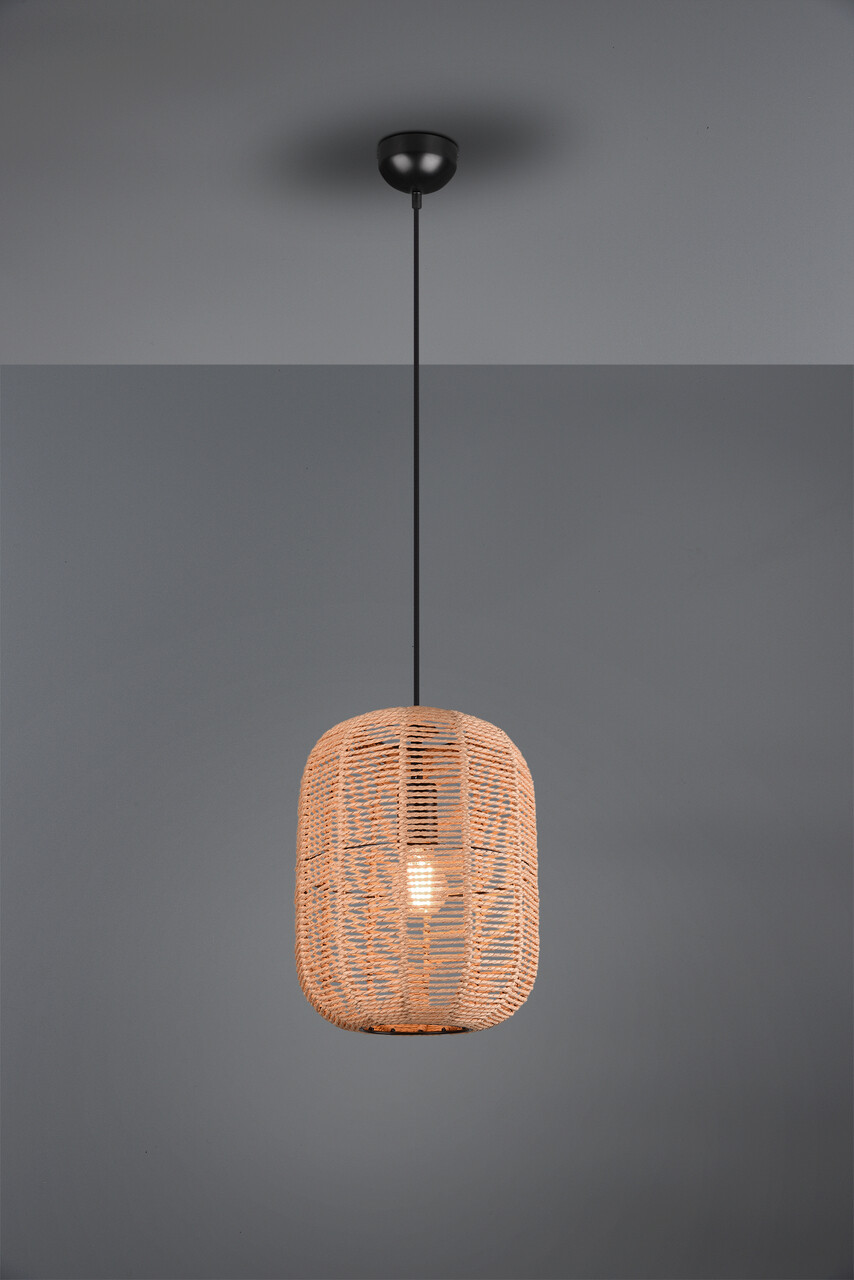 Lustra Runa, TRIO, 35x150 cm, 40W, 1x E27, metal, negru mat/bej - imagine 6